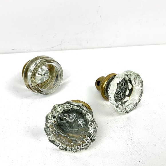 Lot  of 3 Antique / Vintage 1920s Door Knobs Glass - Picture 16 of 16